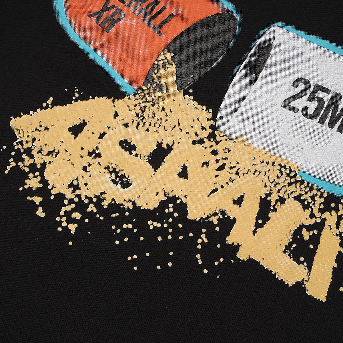ASAALL Black Distressed Graphic T-Shirt ¡ª detail