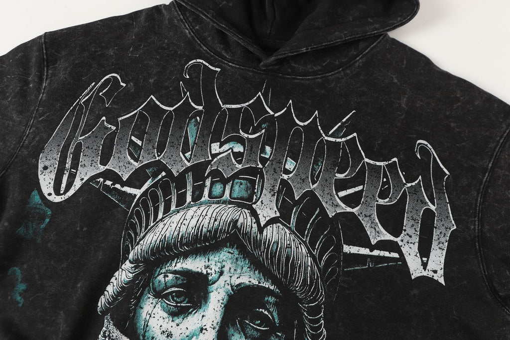 Godspeed Statue of Liberty Graphic Hoodie ¡ª detail