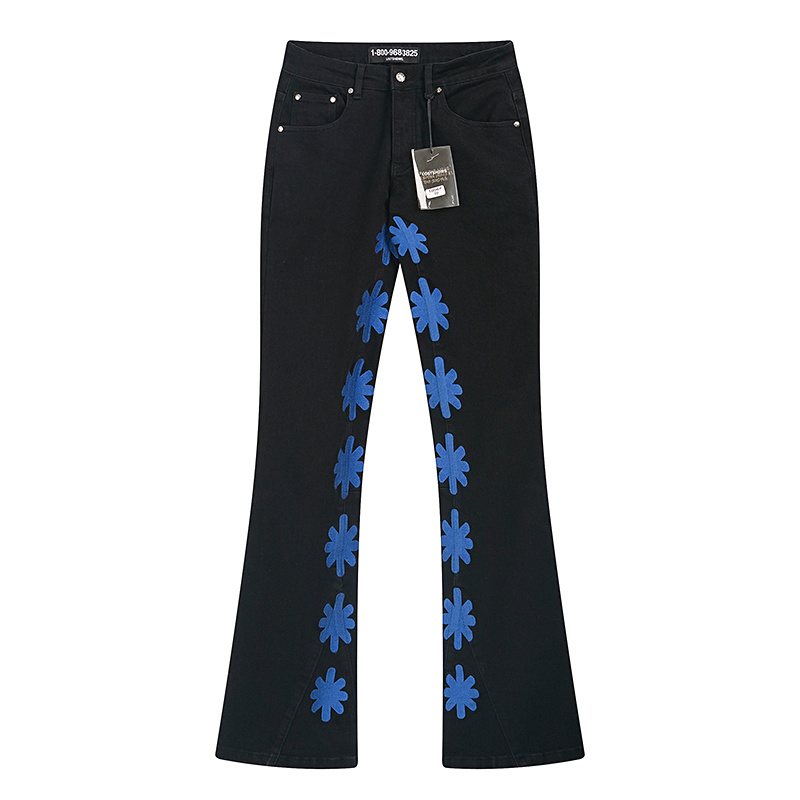 LOSTSHDWS Floral Applique Flared Jeans ¡ª hero