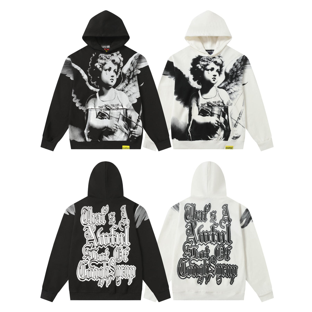 THAT'S A AWFUL LOT OF COUGH SYRUP Angel Graphic Hoodie ¡ª comparison