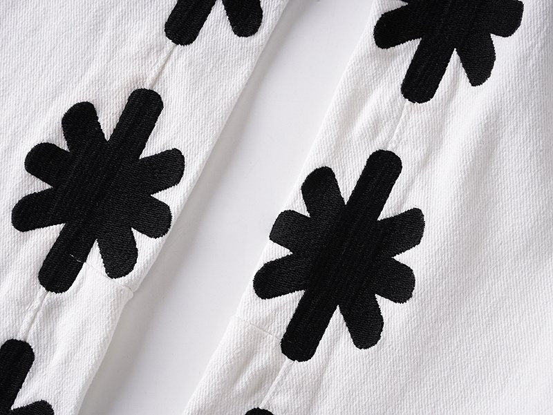 LOSTSHDWS Flower Graphic Flared Jeans ¡ª detail