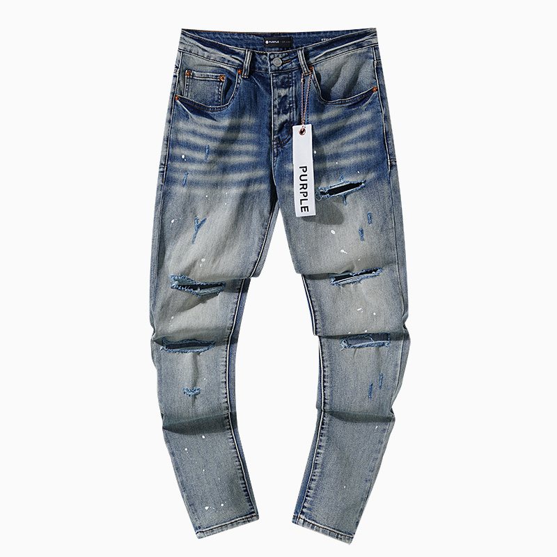 Purple Brand Paint-Splatter Distressed Jeans ¡ª hero