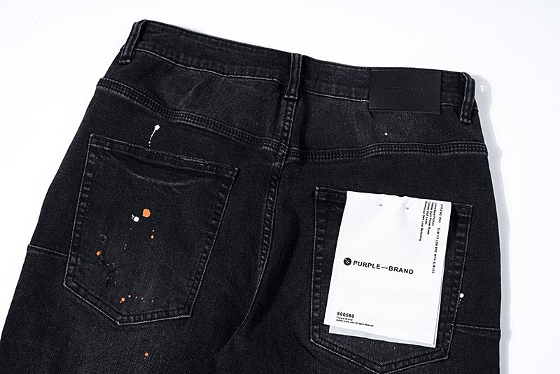 Purple Brand Paint-Splatter Distressed Jeans ¡ª detail