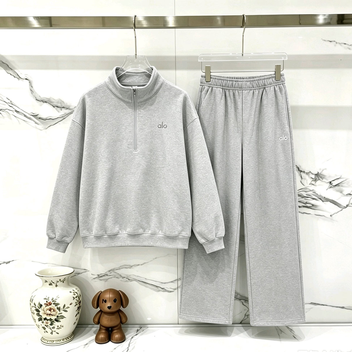 alo K503 Half-Zip Sweatshirt & Sweatpants Matching Set ¡ª hero