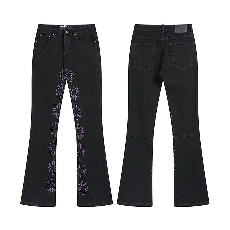 LOSTSHDWS Floral Embroidered Flared Jeans ¡ª hero