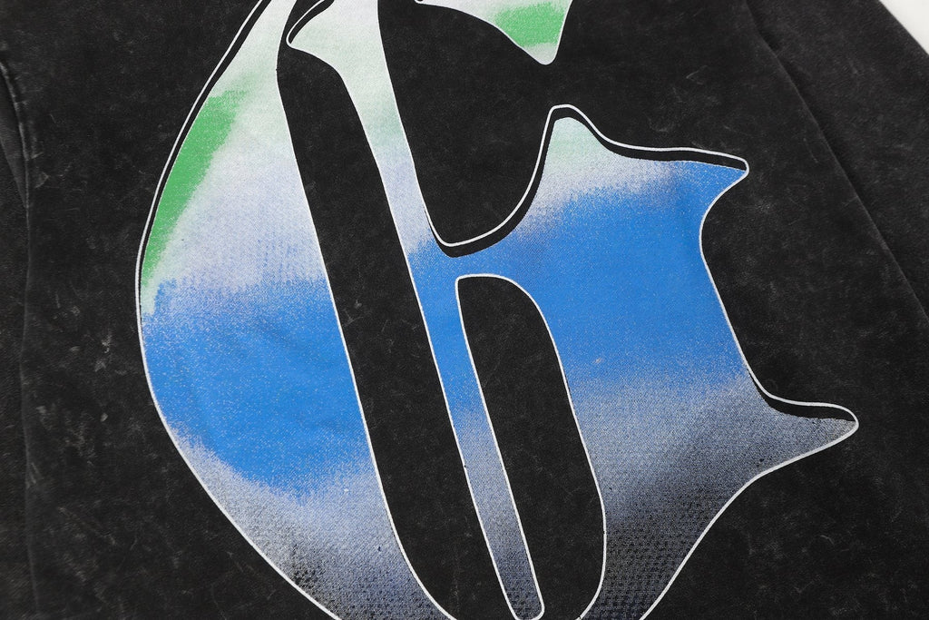 Godspeed Jet Ski Graphic Acid-Wash Hoodie ¡ª detail