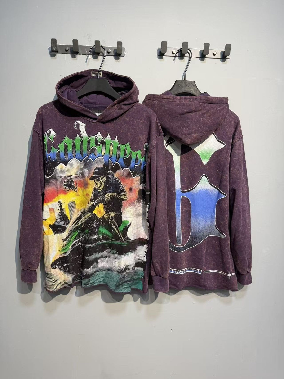 Godspeed Jet Ski Graphic Acid-Wash Hoodie ¡ª context