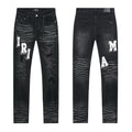 AMIRI Varsity Letter Appliqu¨¦ Distressed Jeans ¡ª hero