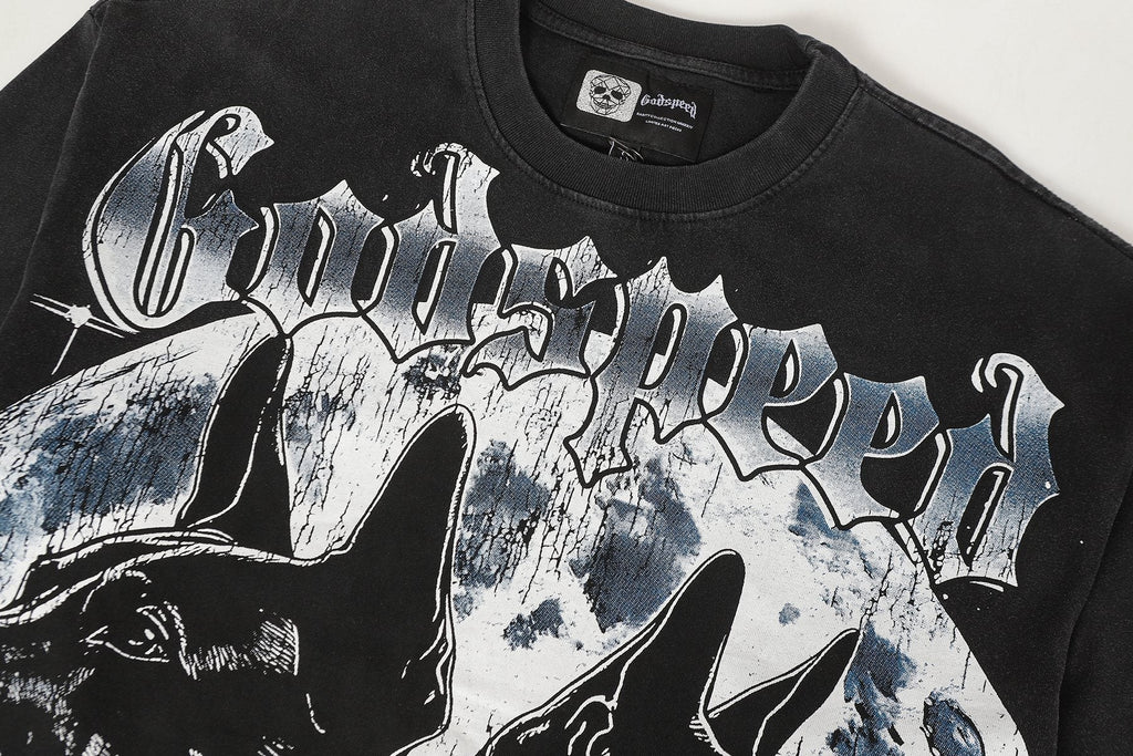 Godspeed Dog Moon Graphic Long-Sleeve T-Shirt ¡ª detail