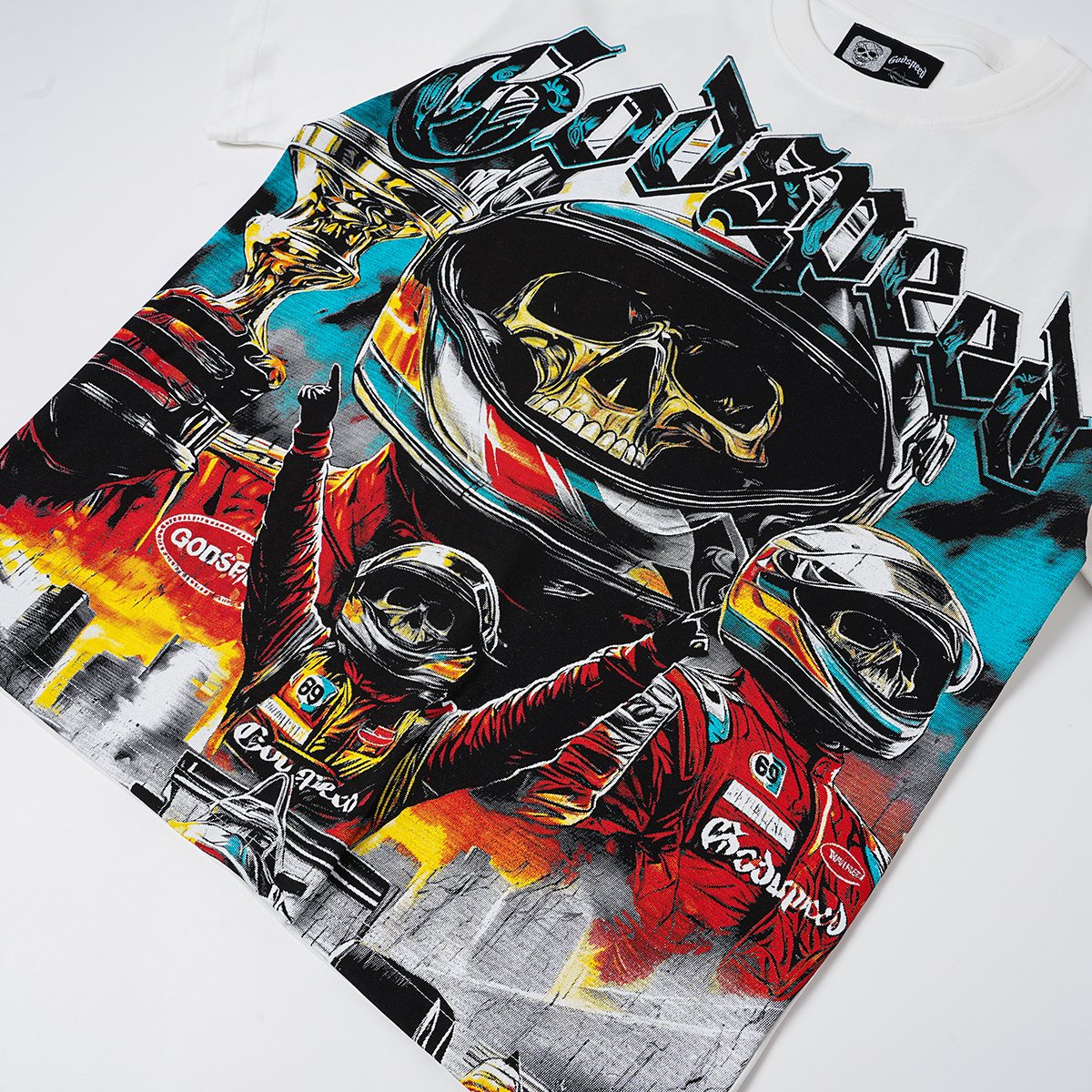Godspeed Racing Skull Skateboarder Graphic T-Shirt ¡ª front