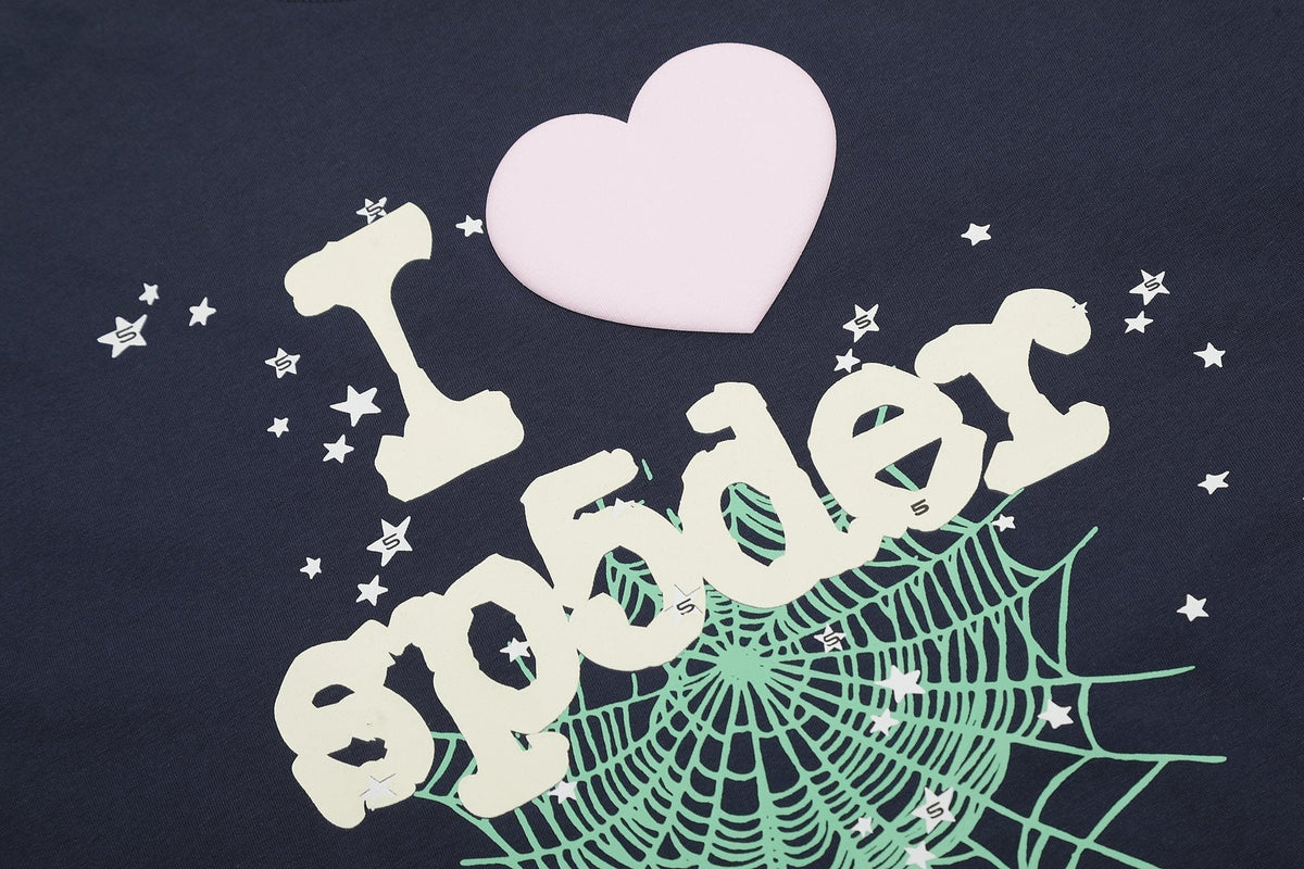 Sp5der I Love Heart Web Graphic T-Shirt ¡ª detail