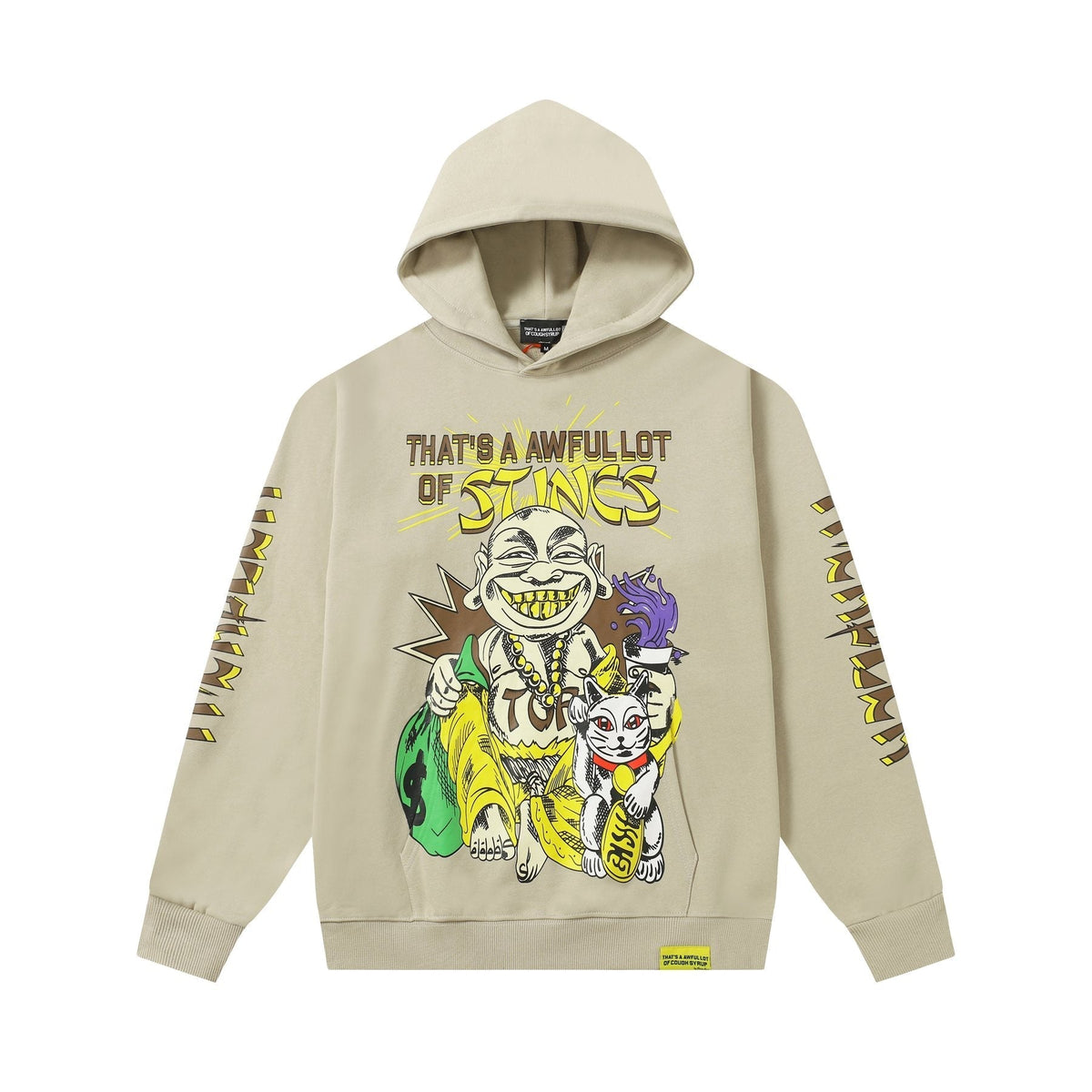 THAT'S A AWFUL LOT OF COUGH SYRUP Stings Character Graphic Hoodie ¡ª front