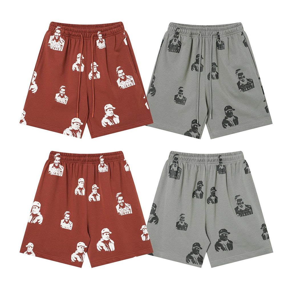 ASAALL All-Over Portrait Graphic Drawstring Shorts ¡ª comparison