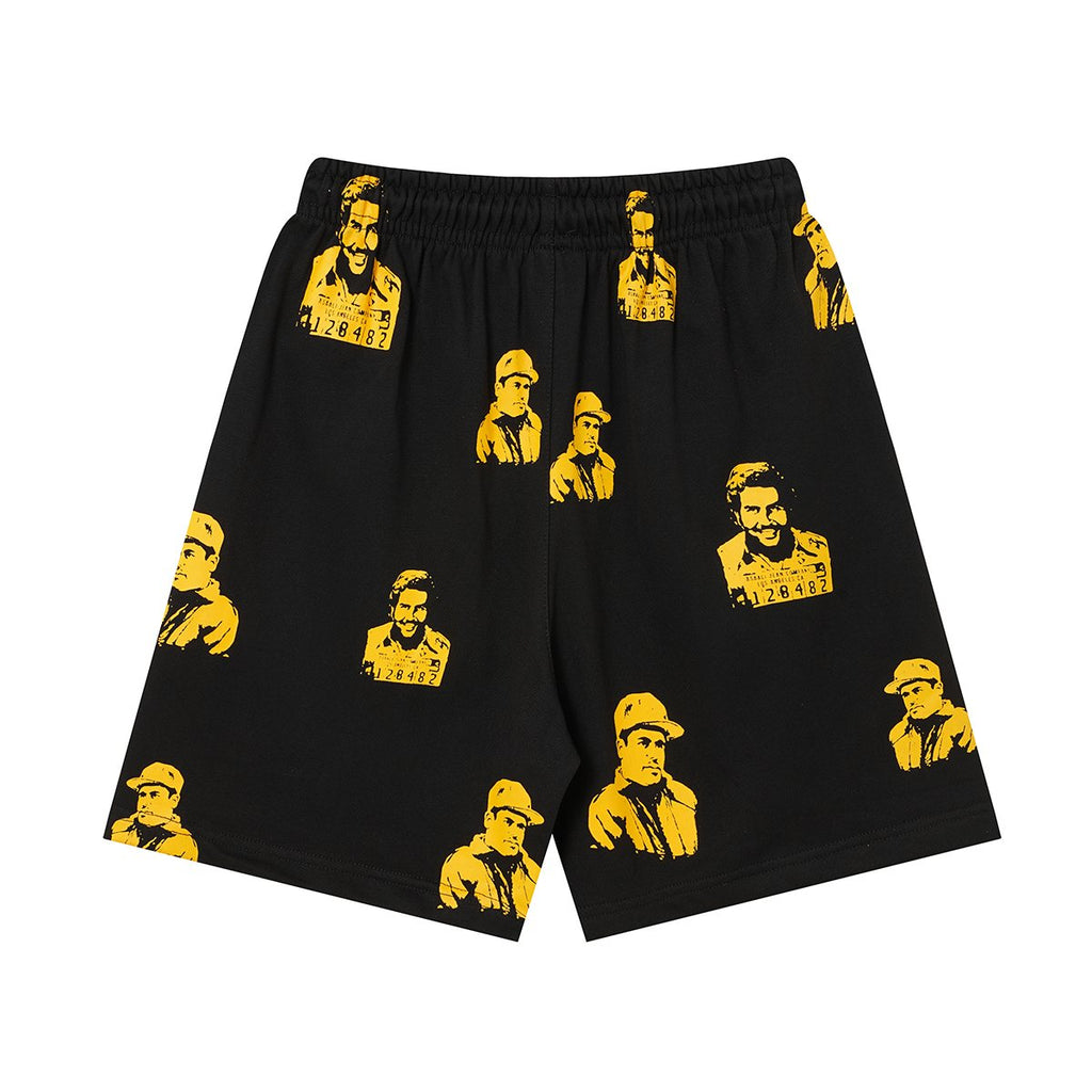 ASAALL All-Over Portrait Graphic Drawstring Shorts ¡ª back