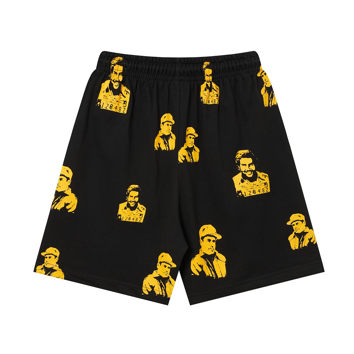 ASAALL All-Over Portrait Graphic Drawstring Shorts ¡ª back