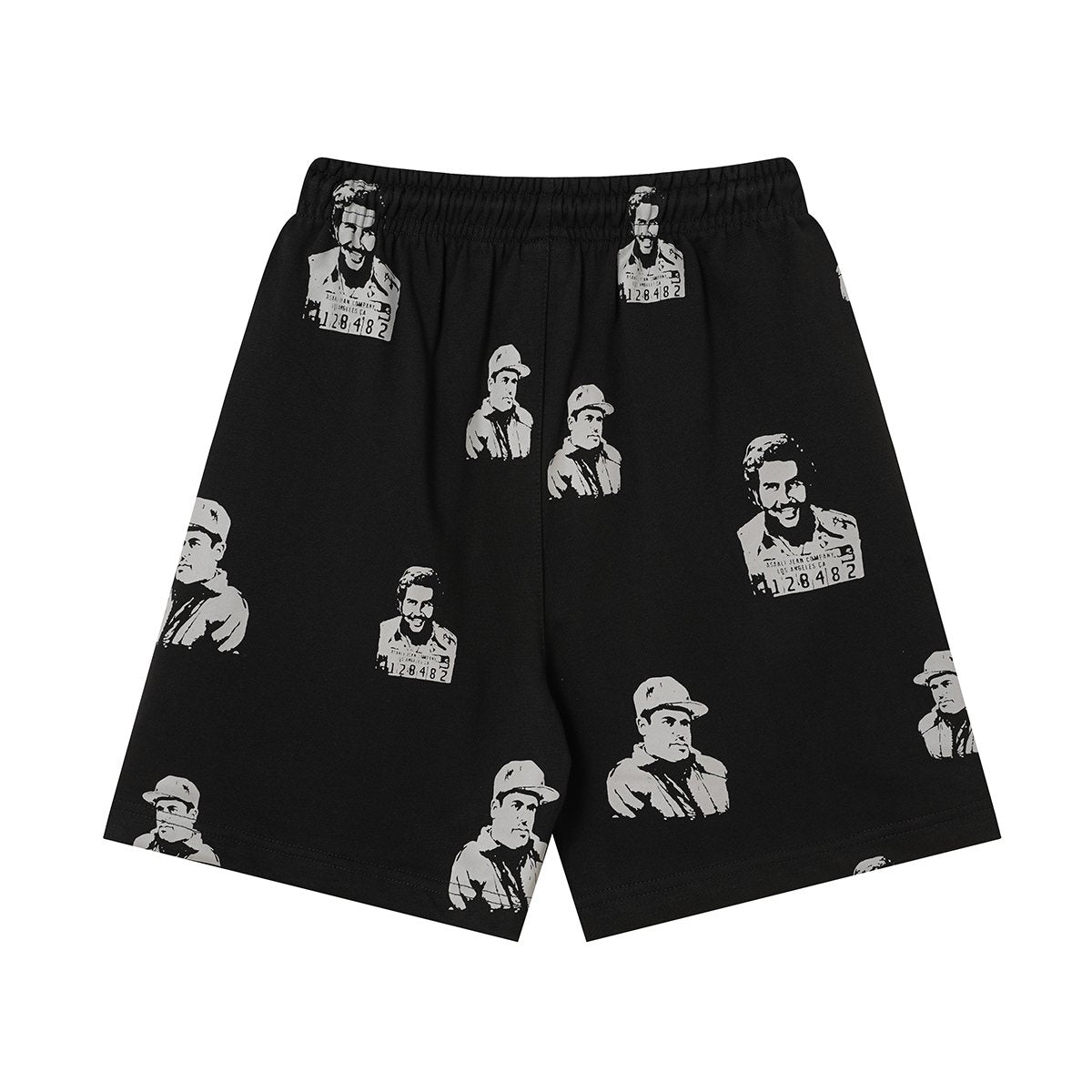 ASAALL All-Over Portrait Graphic Drawstring Shorts ¡ª back