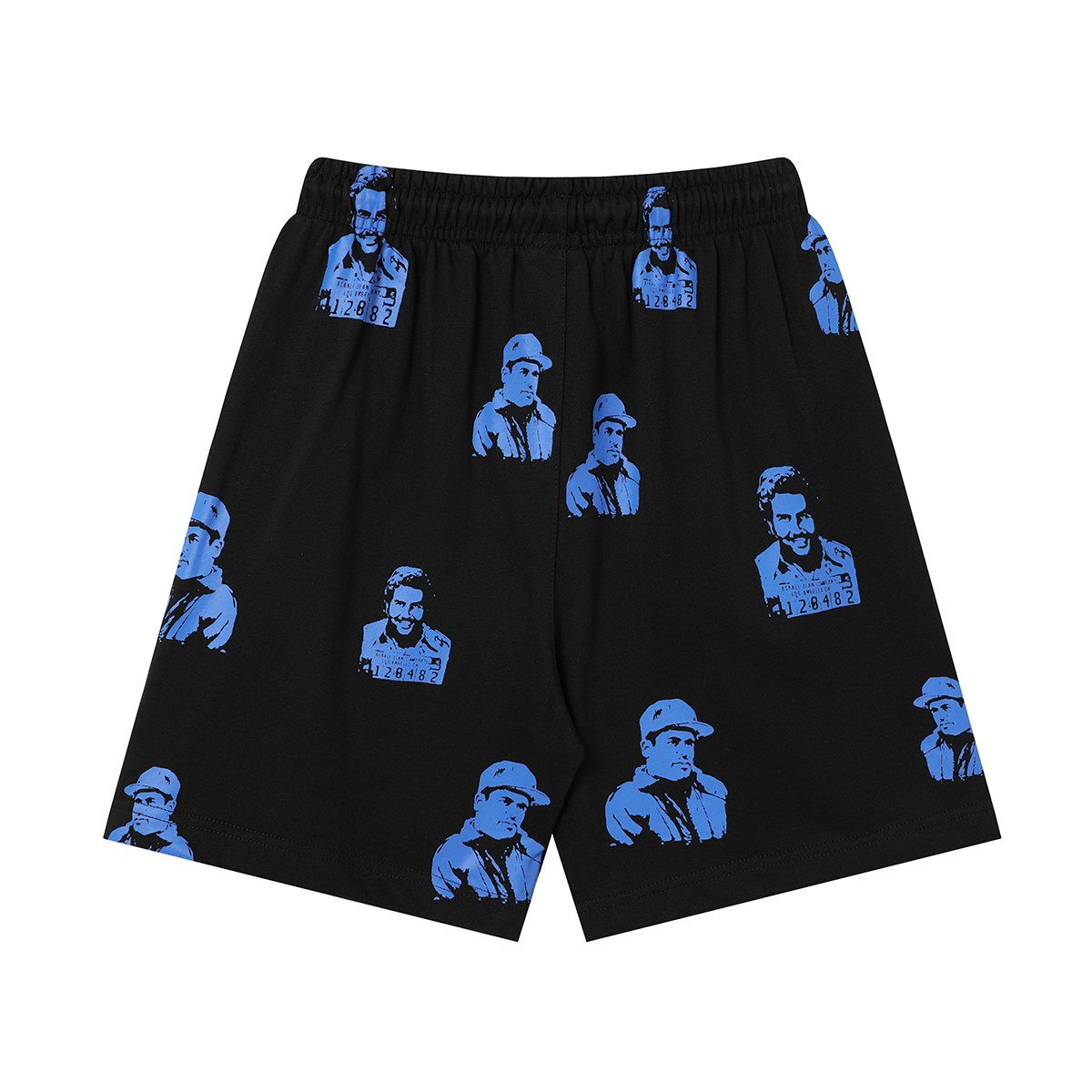 ASAALL All-Over Portrait Graphic Drawstring Shorts ¡ª front