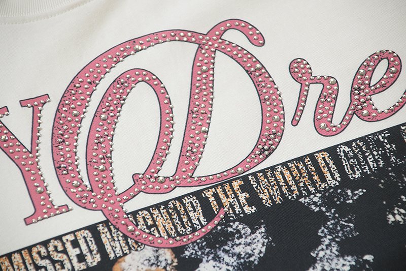 VALE USA Fallen Angel Rhinestone Graphic T-Shirt ¡ª detail