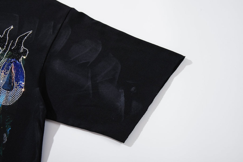BKYS Revival Rich Death Rhinestone Graphic T-Shirt ¡ª detail