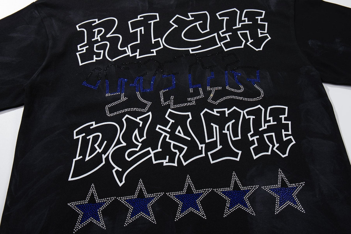 BKYS Revival Rich Death Rhinestone Graphic T-Shirt ¡ª detail