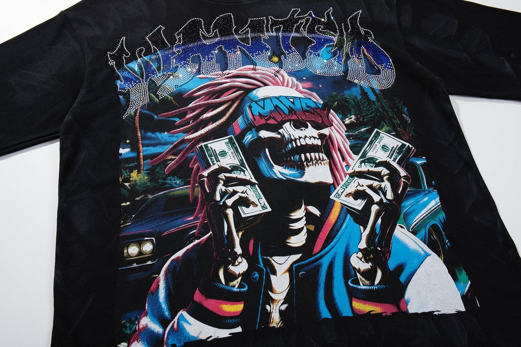 BKYS Revival Rich Death Rhinestone Graphic T-Shirt ¡ª detail
