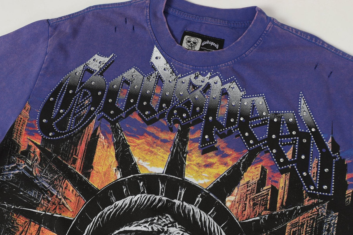 Godspeed Statue of Liberty Graphic T-Shirt ¡ª detail