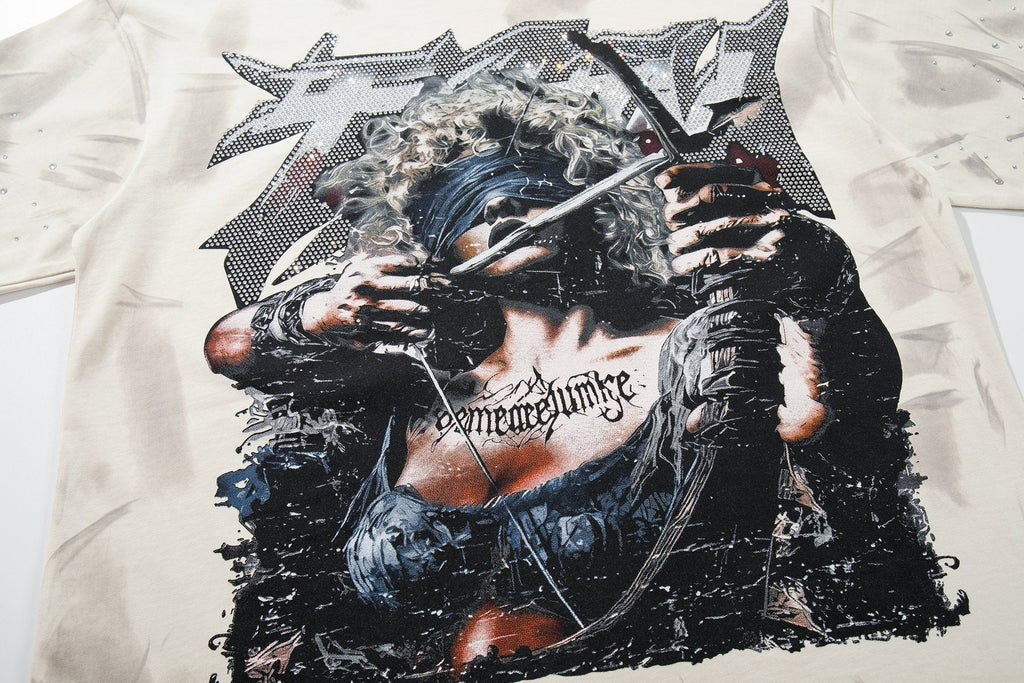 BKYS Revival Rhinestone Portrait Graphic T-Shirt ¡ª detail