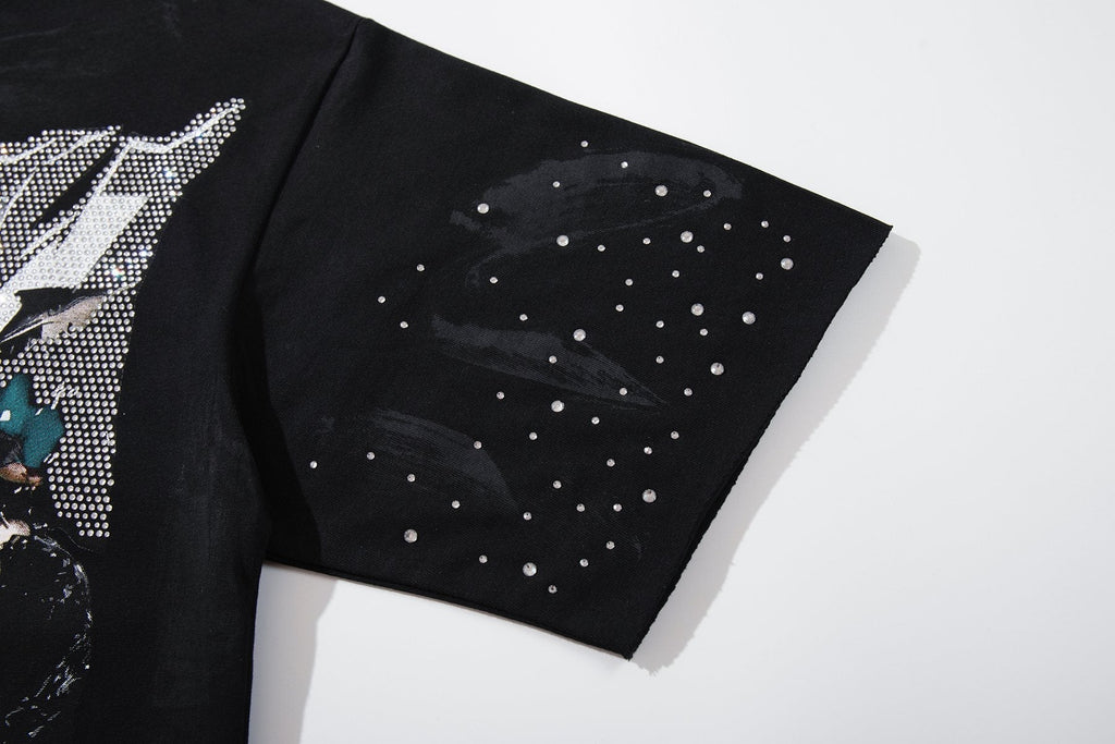 BKYS Revival Rhinestone Portrait Graphic T-Shirt ¡ª detail
