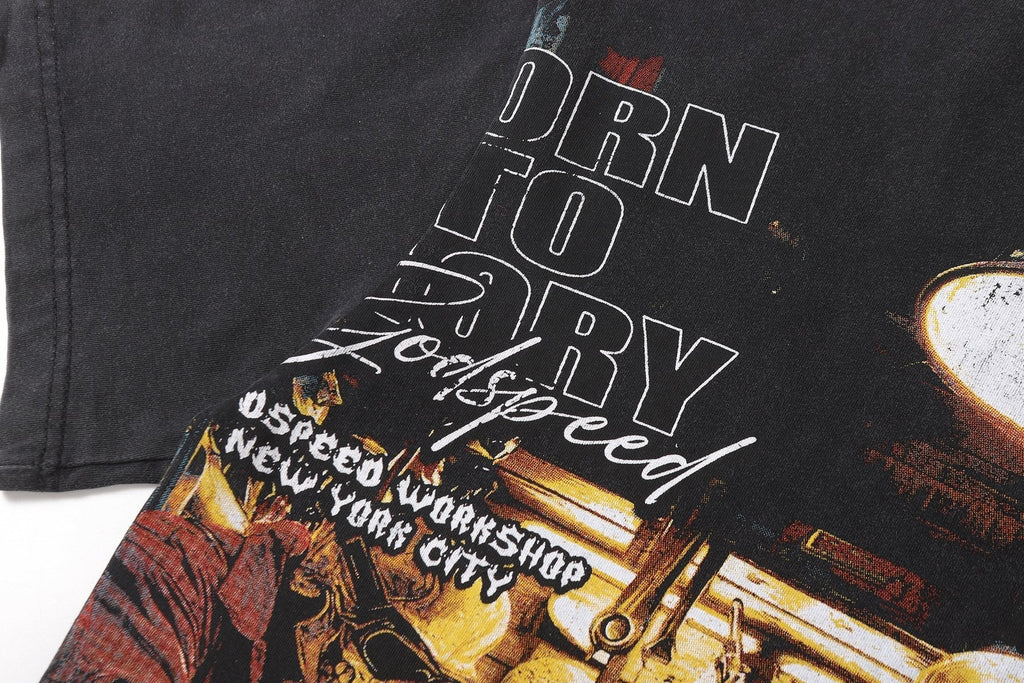 Godspeed Biker Workshop Graphic T-Shirt ¡ª detail