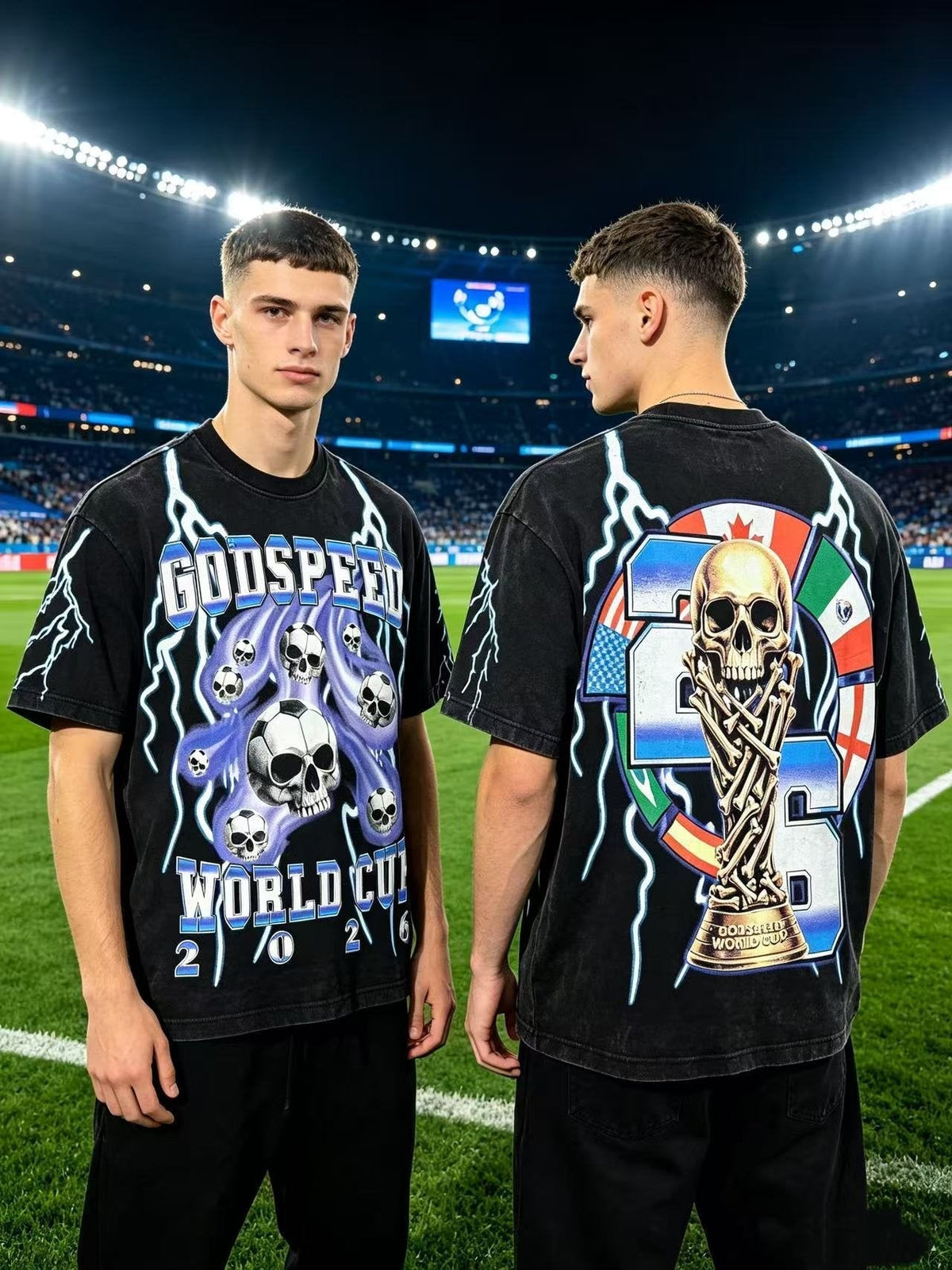 Godspeed World Cup 2026 Skull Soccer Graphic T-Shirt ¡ª context