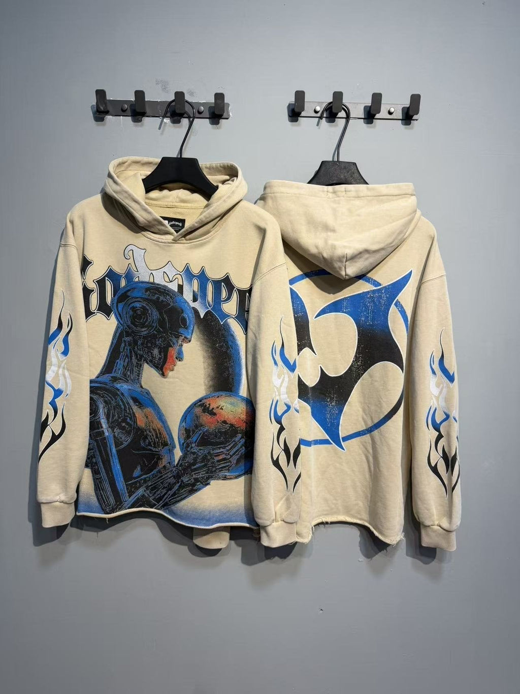 Godspeed Robot Skull Flame Graphic Hoodie ¡ª context