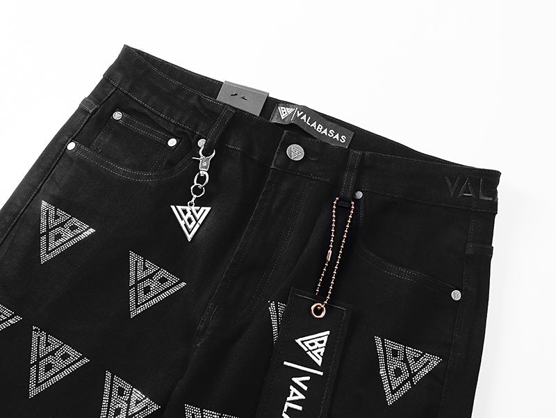 VALABASAS Rhinestone Triangle Jeans ¡ª front