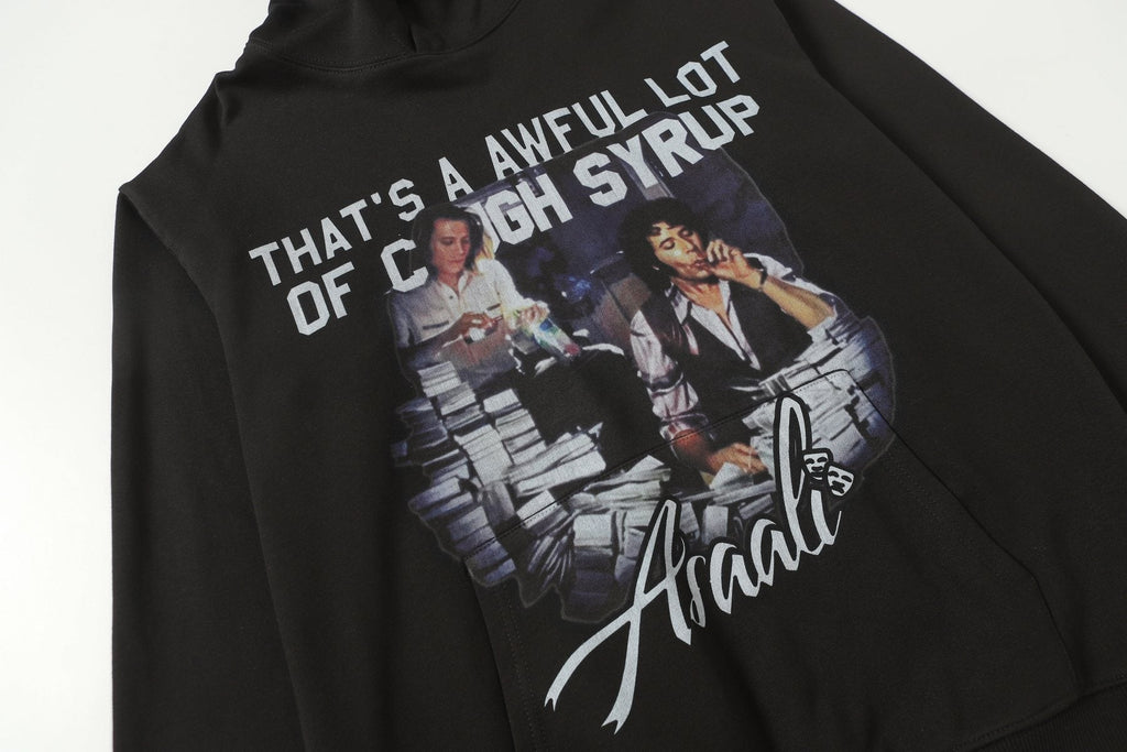 THAT'S A AWFUL LOT OF COUGH SYRUP Photo Graphic Pullover Hoodie ¡ª detail