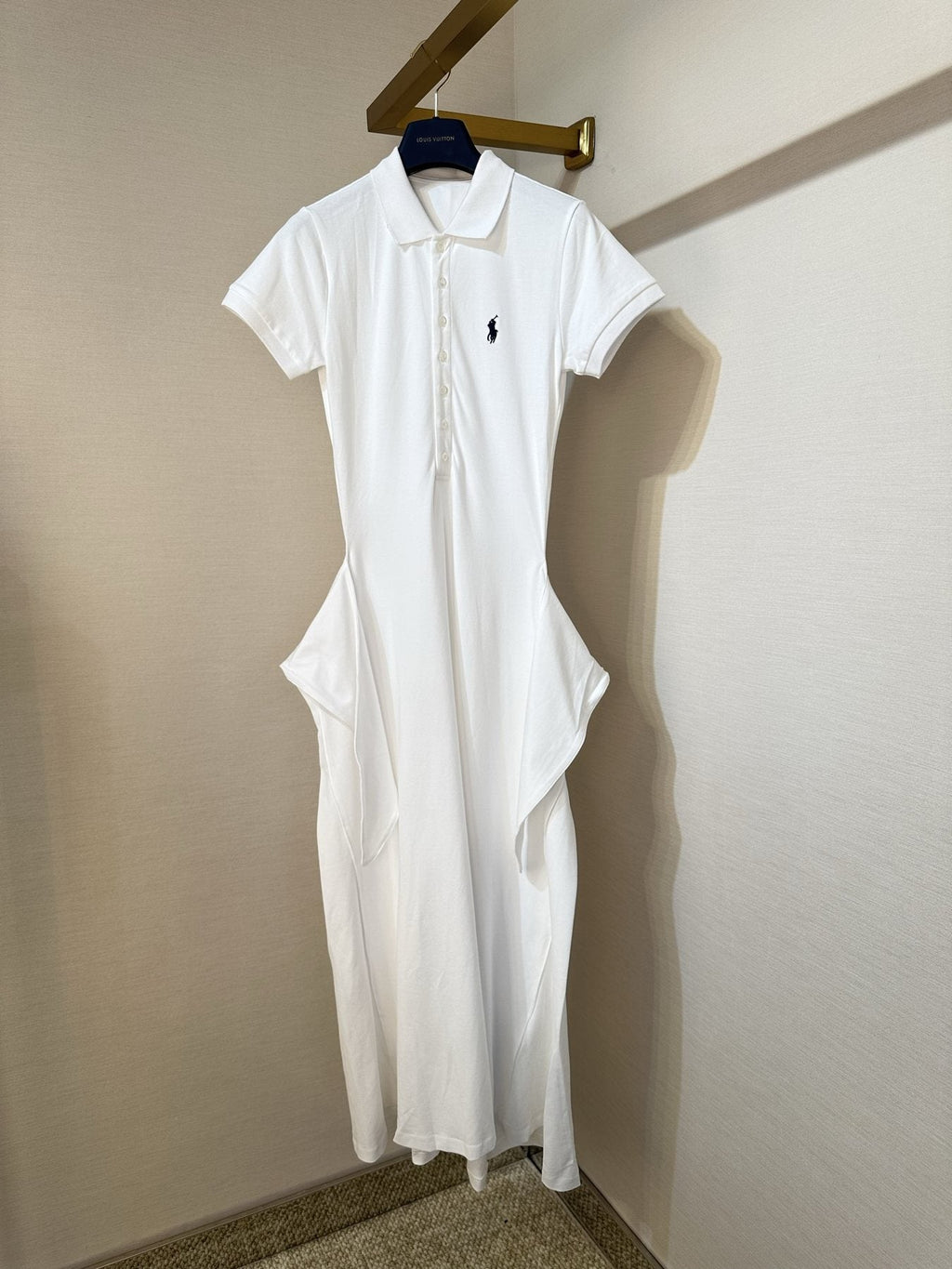 Test2-Ralph Lauren White Tie-Waist Polo Dress ¡ª front