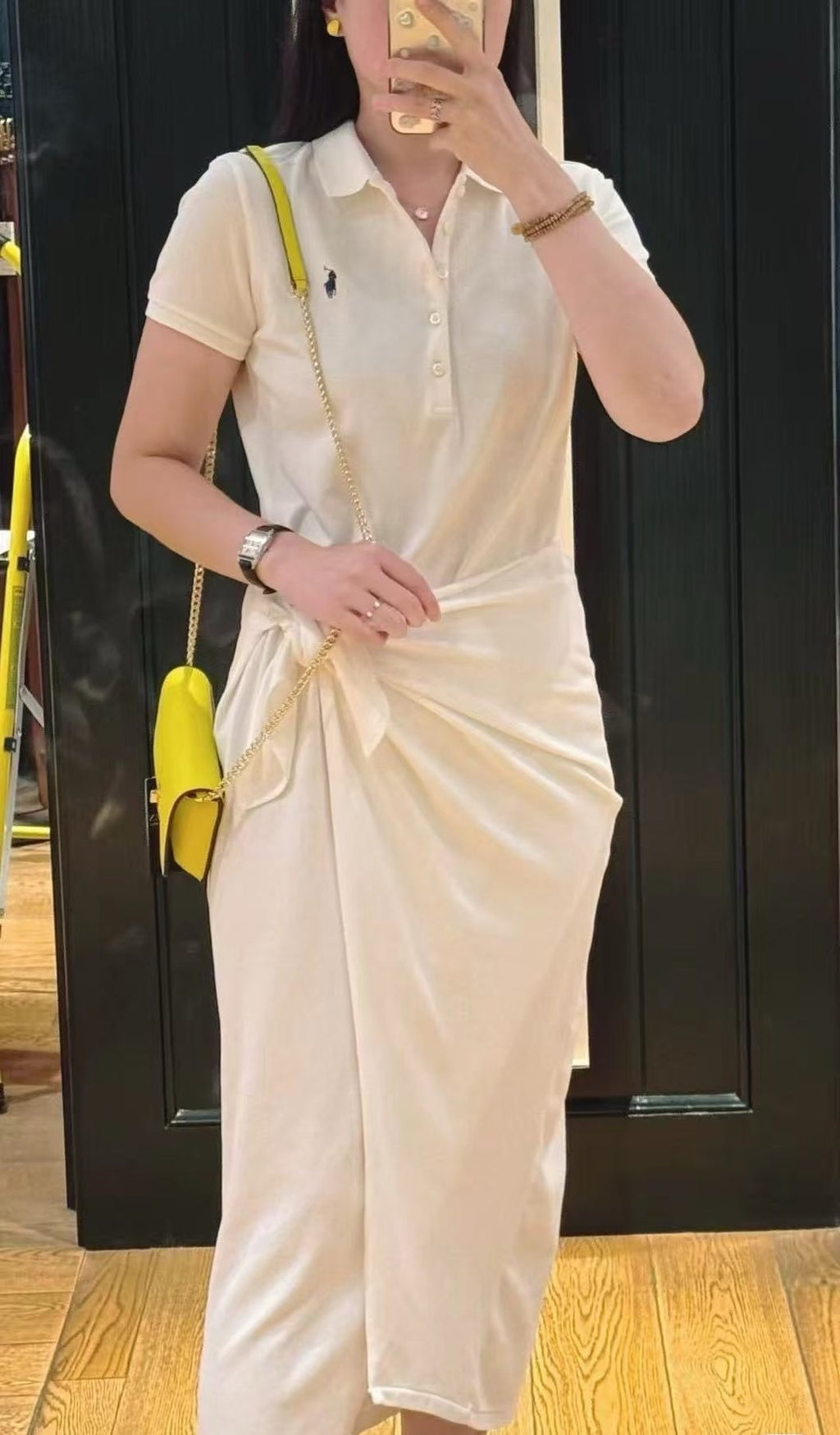 Test2-Ralph Lauren White Tie-Waist Polo Dress ¡ª detail