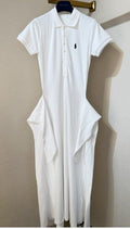 Test2-Ralph Lauren White Tie-Waist Polo Dress ¡ª front