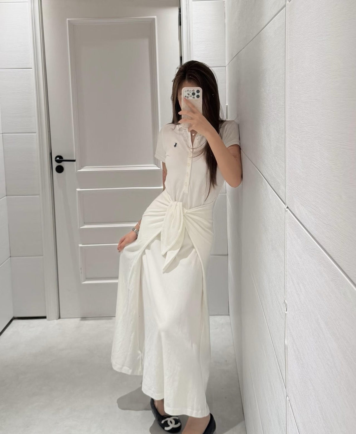 Test2-Ralph Lauren White Tie-Waist Polo Dress ¡ª hero
