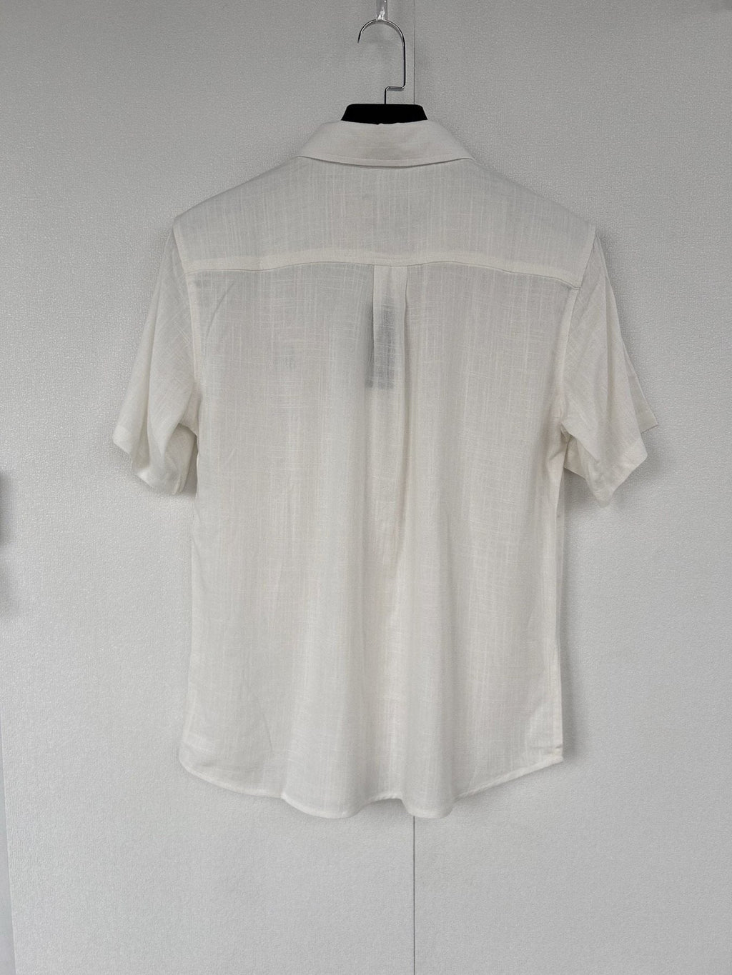 Test2-Ralph Lauren Ivory Linen Short-Sleeve Button-Front Shirt ¡ª back