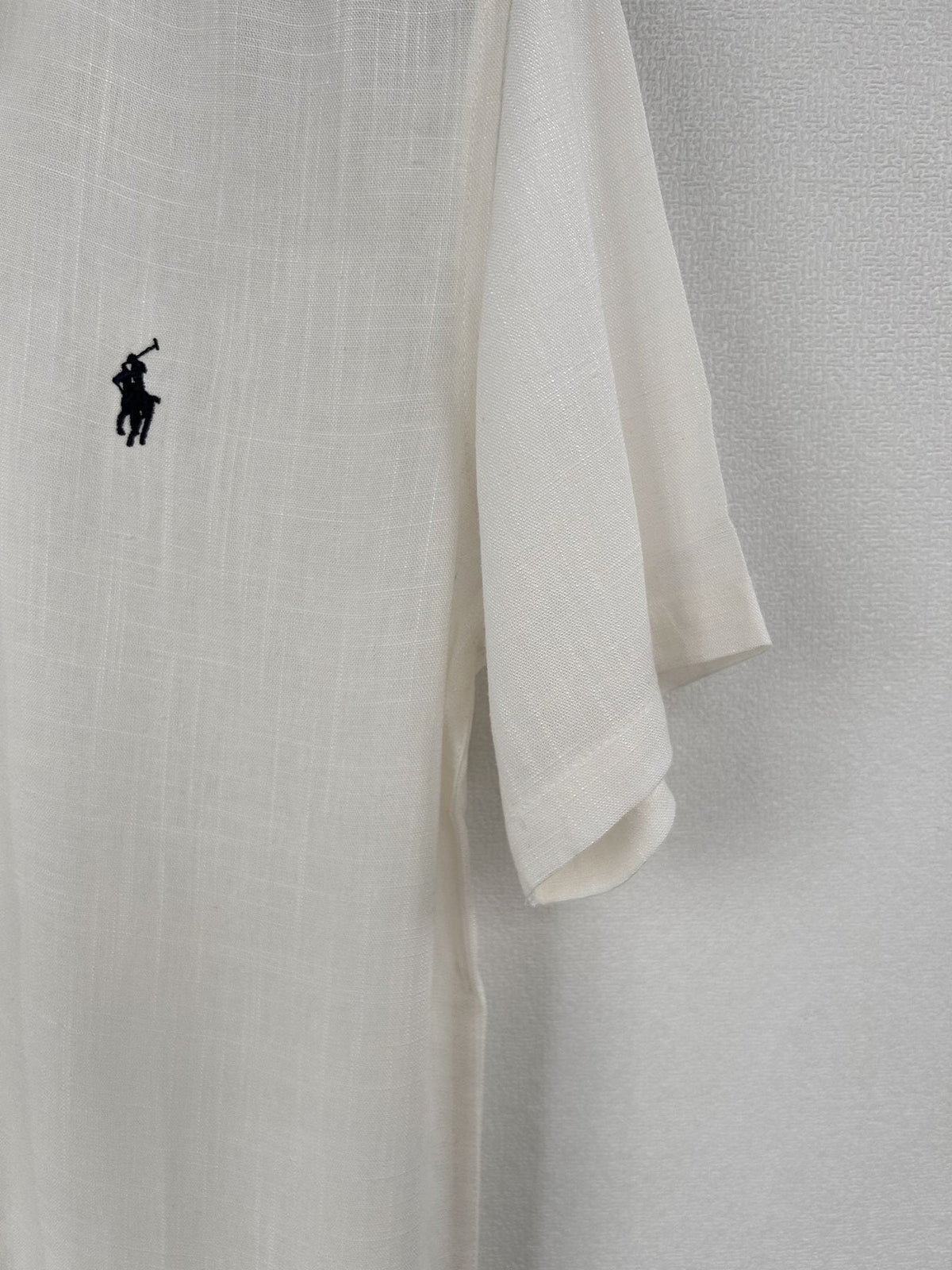 Test2-Ralph Lauren Ivory Linen Short-Sleeve Button-Front Shirt ¡ª detail