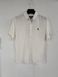 Test2-Ralph Lauren Ivory Linen Short-Sleeve Button-Front Shirt ¡ª front