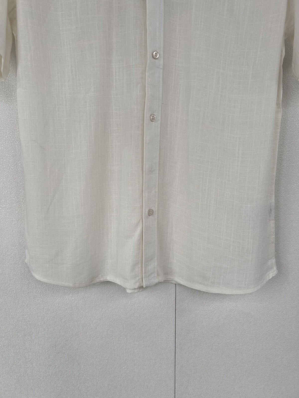 Test2-Ralph Lauren Ivory Linen Short-Sleeve Button-Front Shirt ¡ª detail