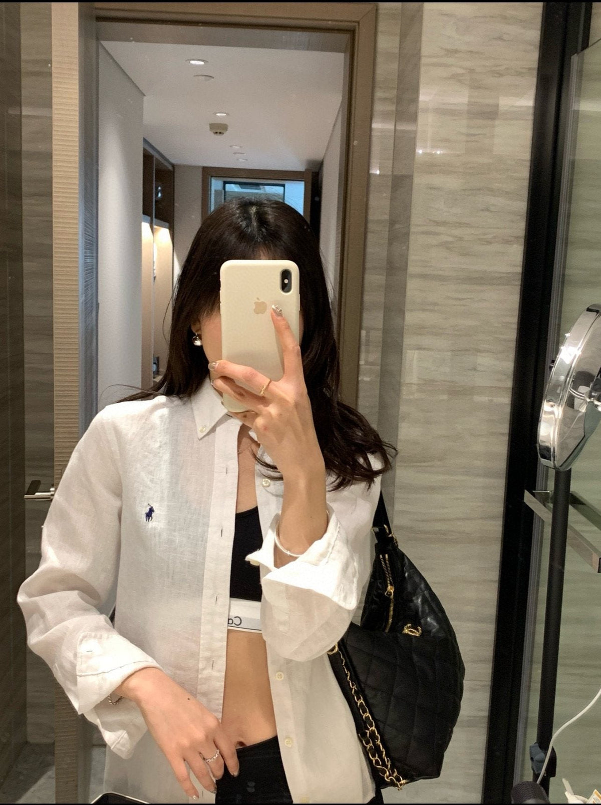 Test2-Ralph Lauren Ivory White Linen Long-Sleeve Shirt ¡ª model