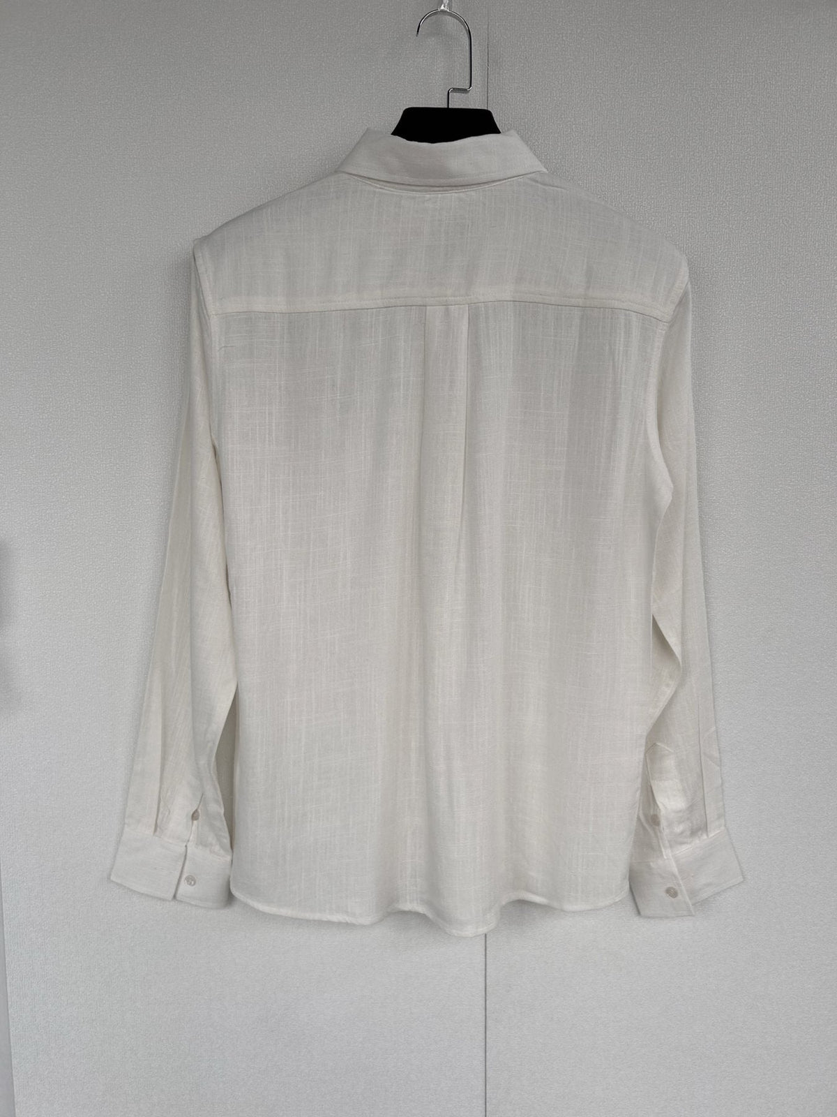 Test2-Ralph Lauren Ivory White Linen Long-Sleeve Shirt ¡ª back