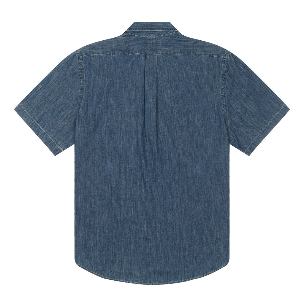 Test2-Ralph Lauren Slub Denim Short-Sleeve Button-Up Shirt ¡ª back