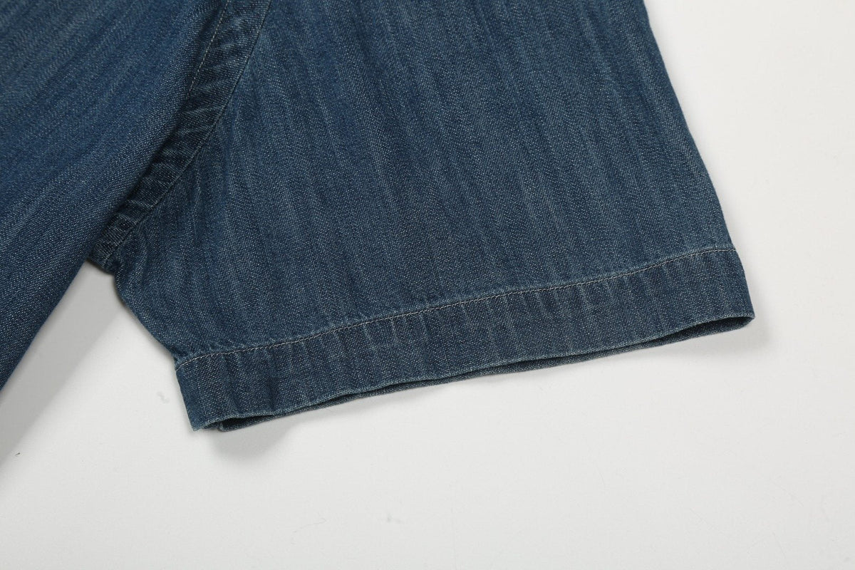 Test2-Ralph Lauren Slub Denim Short-Sleeve Button-Up Shirt ¡ª detail