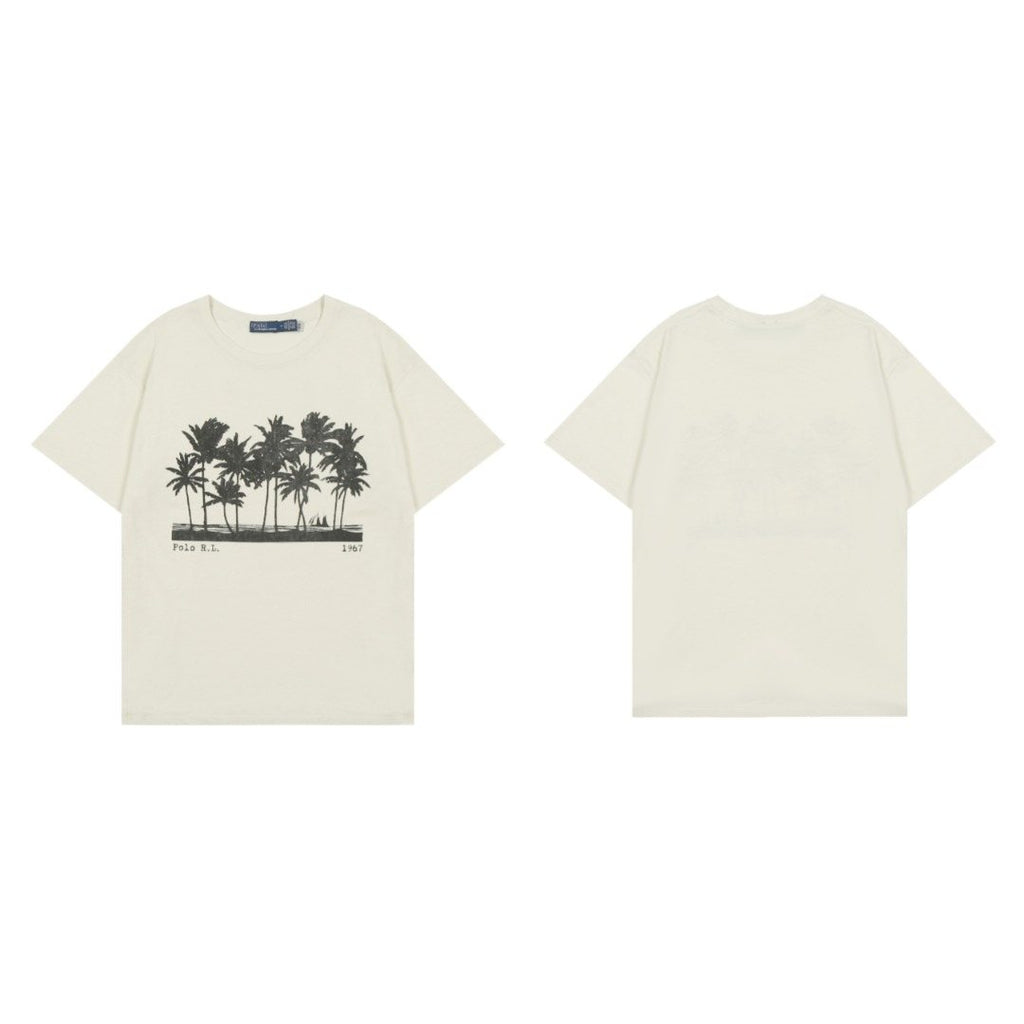 Test2-Ralph Lauren Palm Tree Slub Cotton T-Shirt ¡ª front