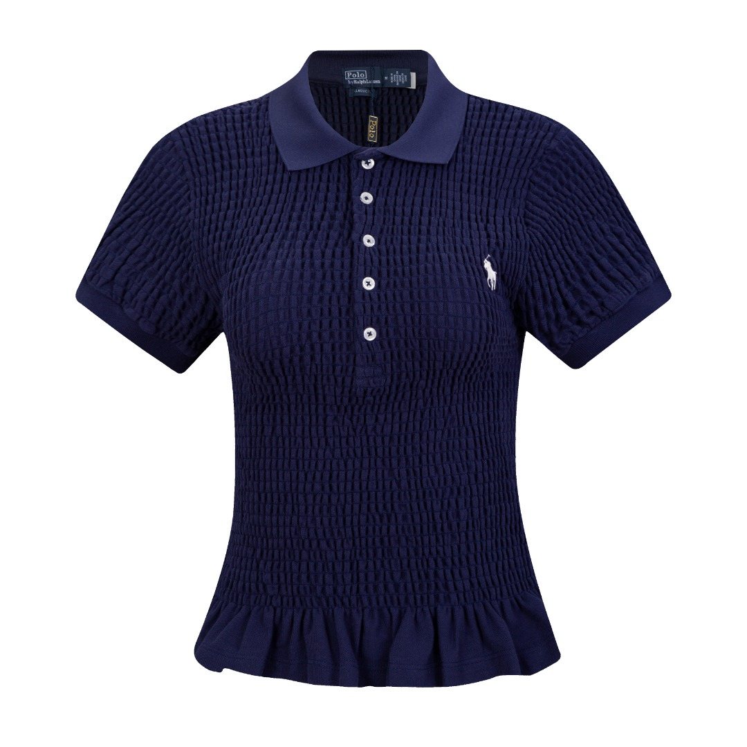 Test2-Ralph Lauren Ruffled-Hem Piqu¨¦ Polo Top ¡ª hero