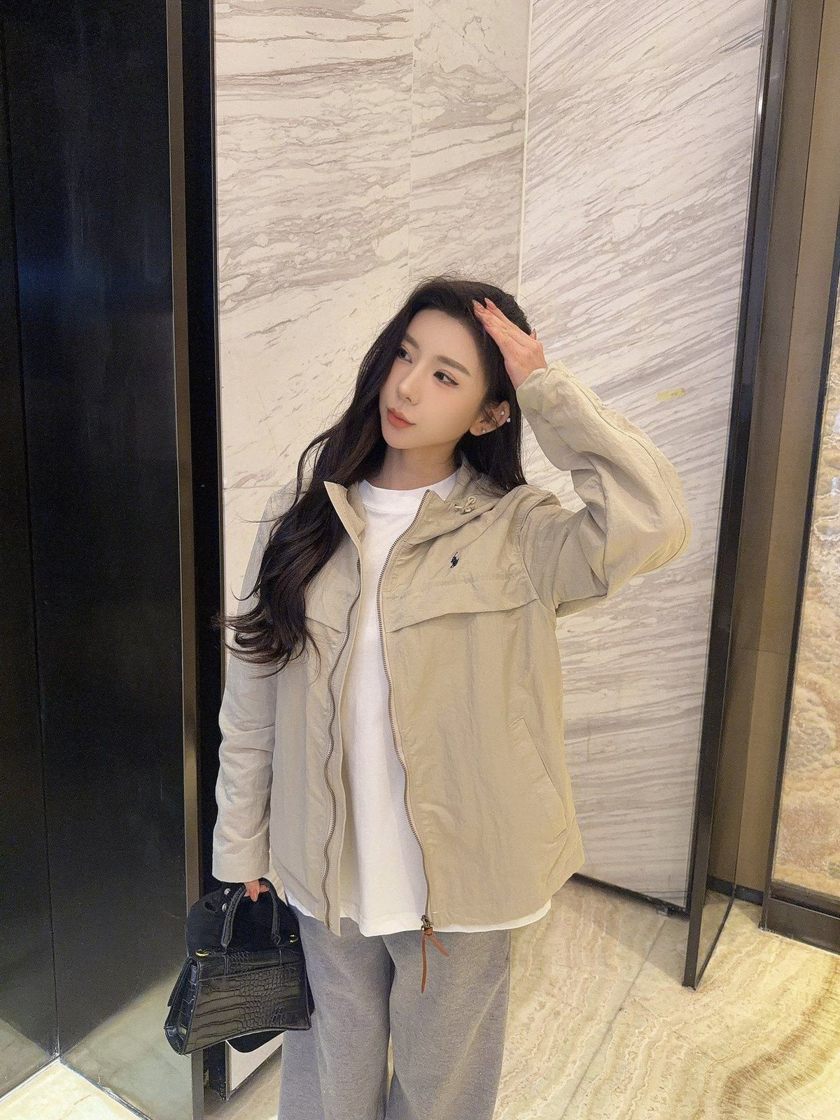 Test2-Ralph Lauren Embroidered Horse Logo Hooded Jacket ¡ª model