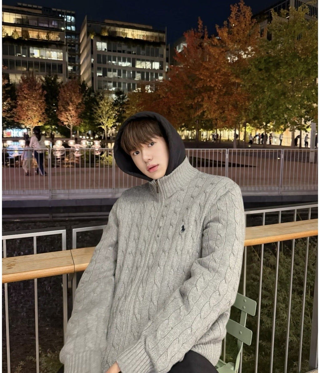 Test2-Ralph Lauren Full-Zip Cable-Knit Sweater ¡ª model