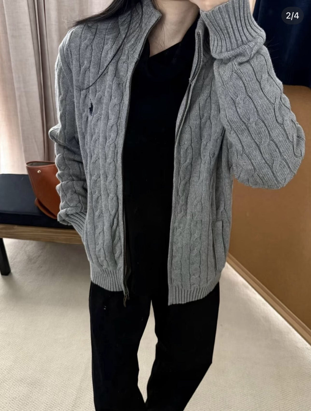 Test2-Ralph Lauren Full-Zip Cable-Knit Sweater ¡ª hero